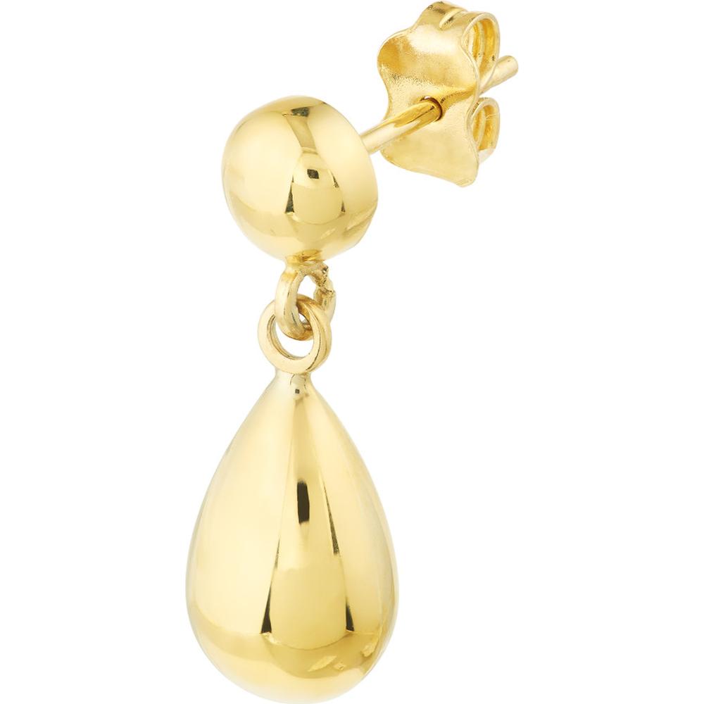 Olas d'Oro - 10K Yellow Gold Bead Stud Earrings with Teardrop Dangle - 1.73 Grams