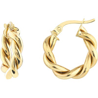 Olas d'Oro - 10K Yellow Gold Braided Double Tube Hoop Earrings - 1.52 Grams Total Weight