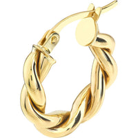 Olas d'Oro - 10K Yellow Gold Braided Double Tube Hoop Earrings - 1.52 Grams Total Weight