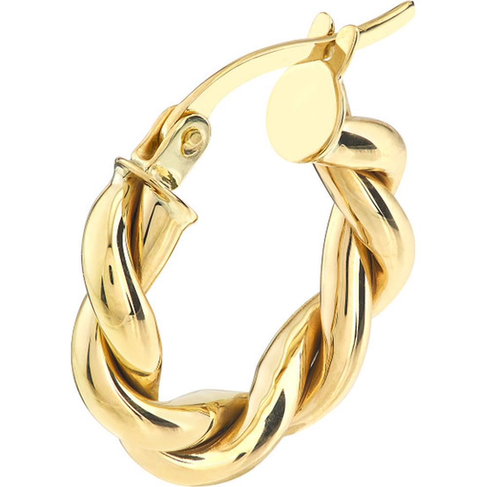 Olas d'Oro - 10K Yellow Gold Braided Double Tube Hoop Earrings - 1.52 Grams Total Weight