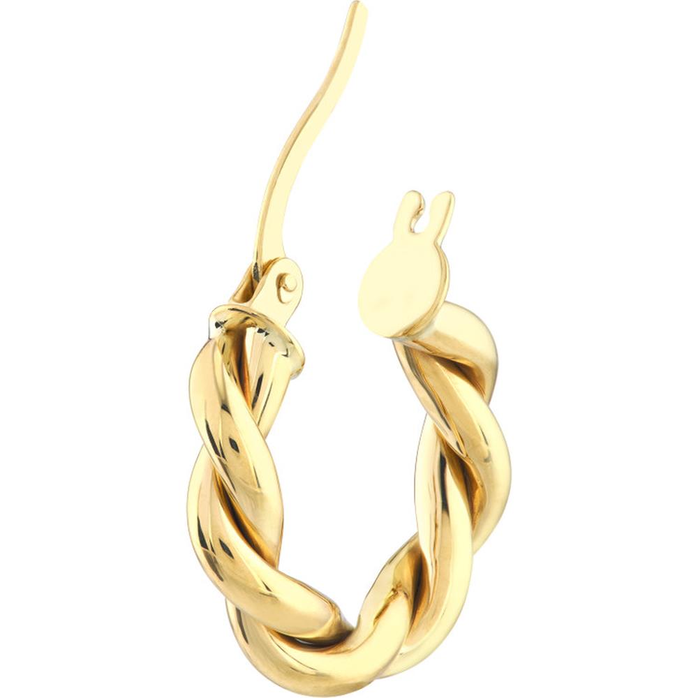 Olas d'Oro - 10K Yellow Gold Braided Double Tube Hoop Earrings - 1.52 Grams Total Weight