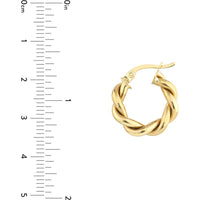 Olas d'Oro - 10K Yellow Gold Braided Double Tube Hoop Earrings - 1.52 Grams Total Weight