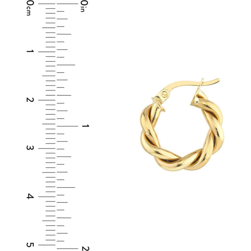 Olas d'Oro - 10K Yellow Gold Braided Double Tube Hoop Earrings - 1.52 Grams Total Weight