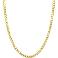 Olas d'Oro - 10K Yellow Gold Concave Cuban Curb Chain Necklace - 22" - 5.7mm, 22.39g
