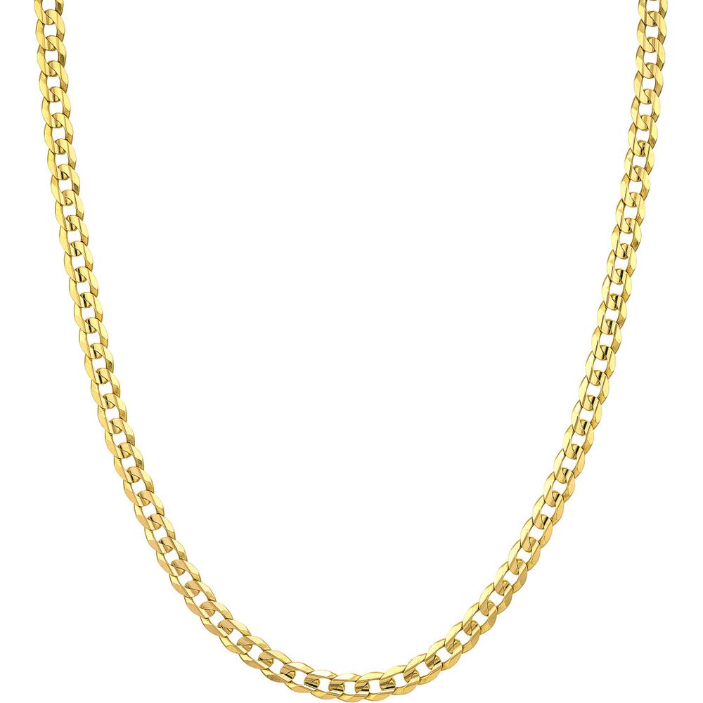 Olas d'Oro - 10K Yellow Gold Concave Cuban Curb Chain Necklace - 22" - 5.7mm, 22.39g