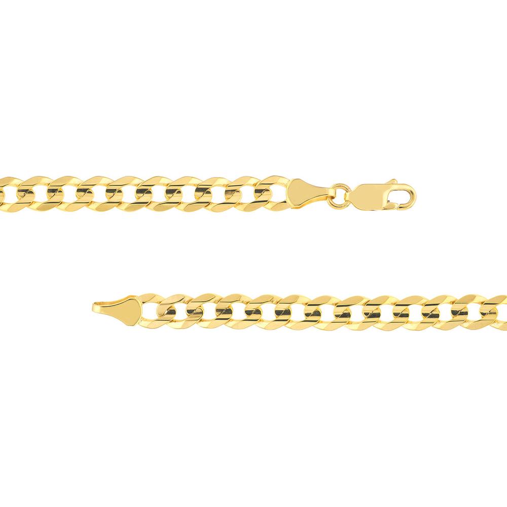 Olas d'Oro - 10K Yellow Gold Concave Cuban Curb Chain Necklace - 22" - 5.7mm, 22.39g