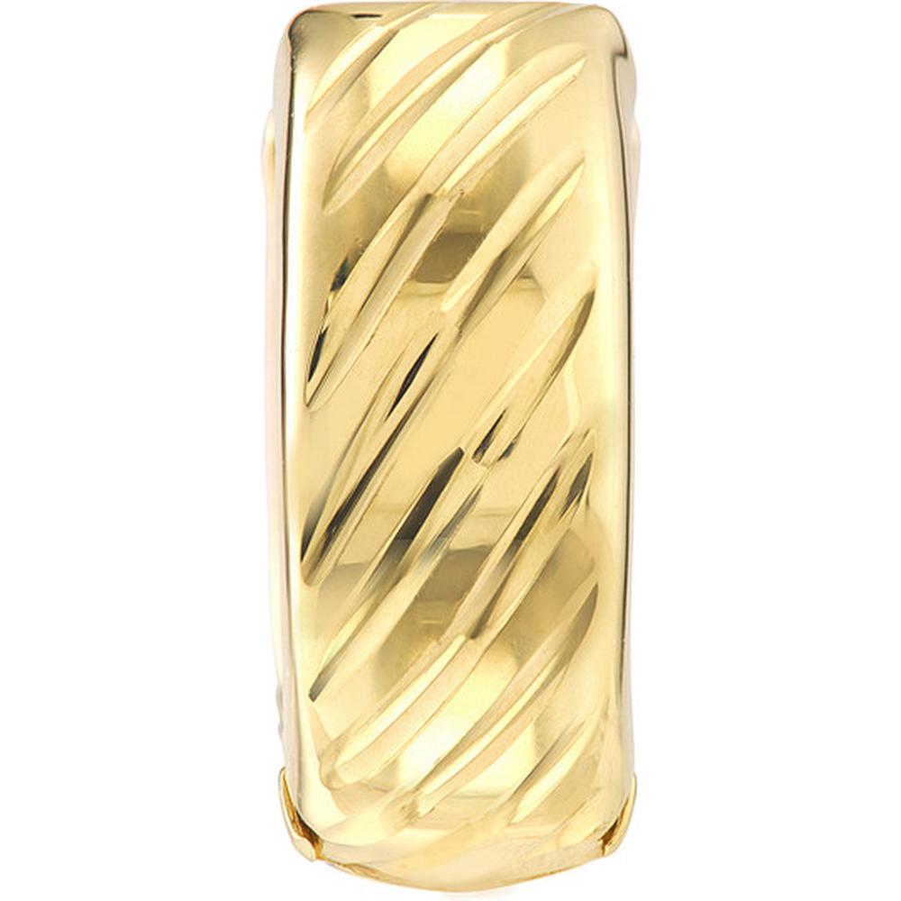 Olas d'Oro - 10K Yellow Gold Diamond Cut and Polished Round Hoop Earrings