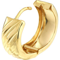 Olas d'Oro - 10K Yellow Gold Diamond Cut and Polished Round Hoop Earrings