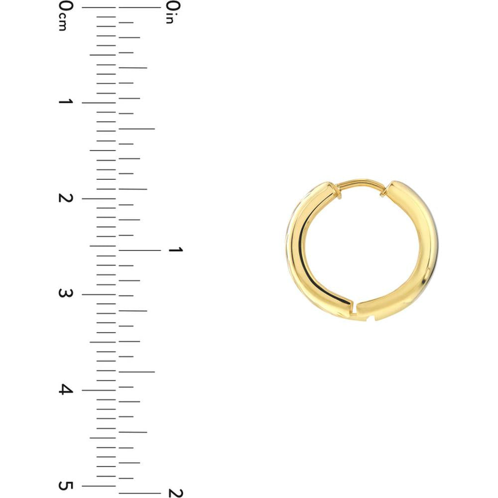 Olas d'Oro - 10K Yellow Gold Diamond Cut and Polished Round Hoop Earrings