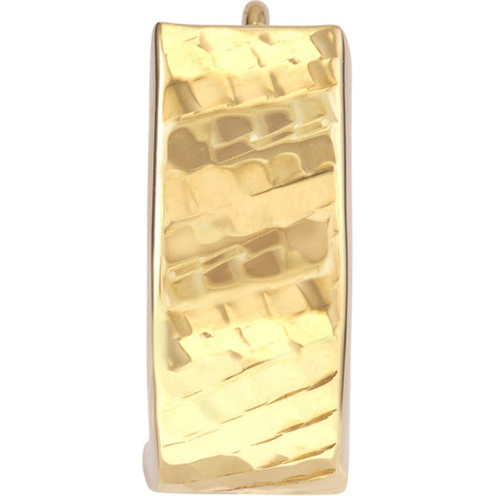 Olas d'Oro - 10K Yellow Gold Diamond Cut Basket Weave Round Hoop Earrings - 2.10 Grams Total Weight