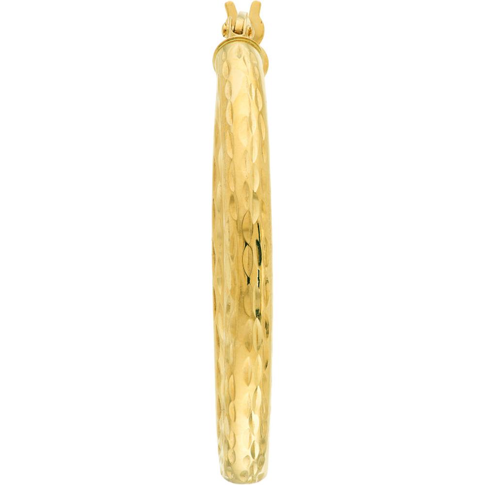 Olas d'Oro - 10K Yellow Gold Diamond-Cut Large Hoop Earrings 1.75 Grams Average Weight