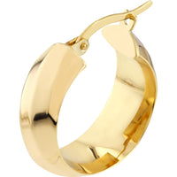 Olas d'Oro - 10K Yellow Gold Double-Sided Wide Round Hoop Earrings 2.82 Grams