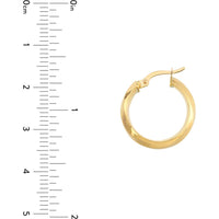 Olas d'Oro - 10K Yellow Gold Double-Sided Wide Round Hoop Earrings 2.82 Grams