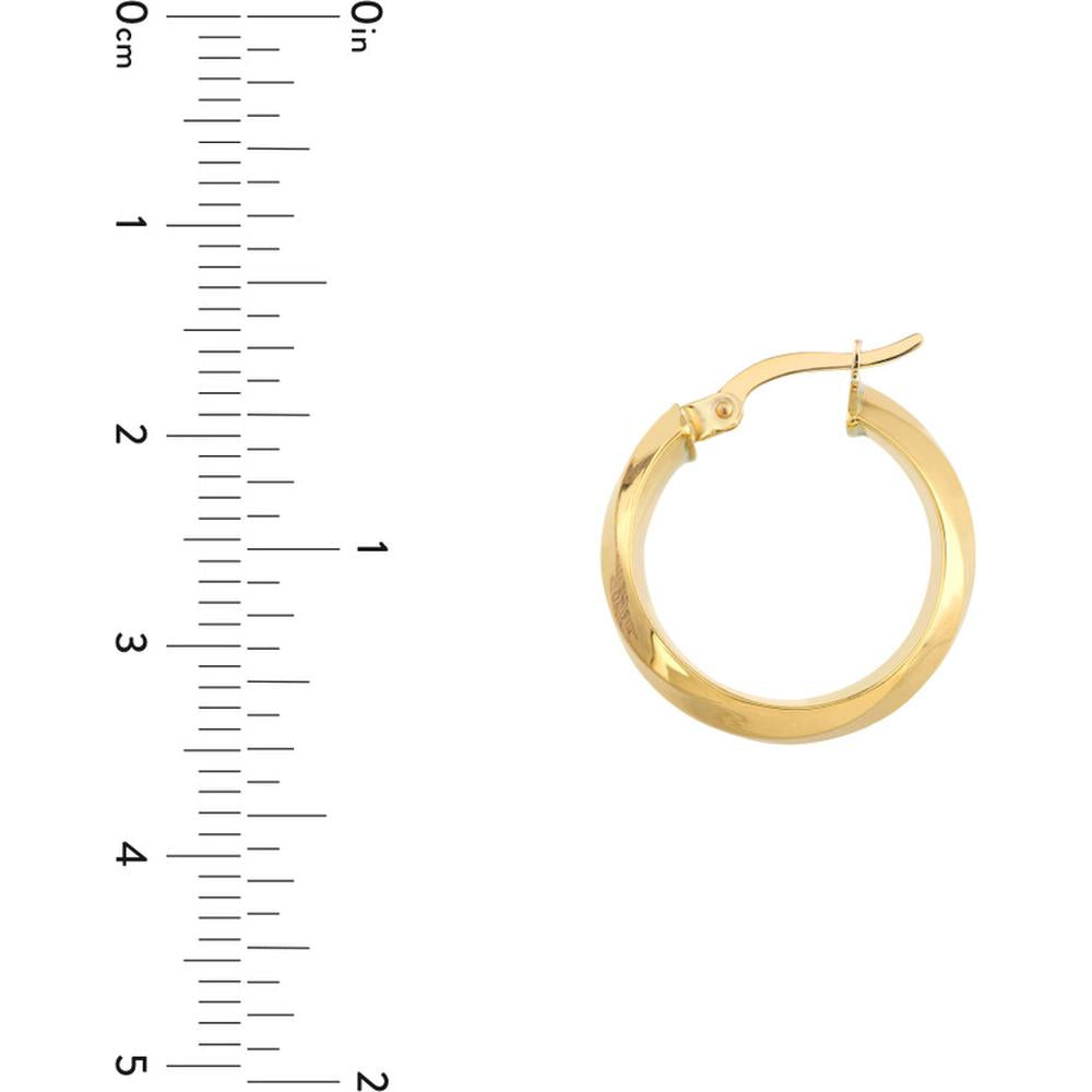 Olas d'Oro - 10K Yellow Gold Double-Sided Wide Round Hoop Earrings 2.82 Grams