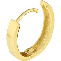 Olas d'Oro - 10K Yellow Gold Flat Oval Huggie Hoop Earrings 1.60 Grams