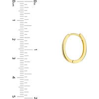 Olas d'Oro - 10K Yellow Gold Flat Oval Huggie Hoop Earrings 1.60 Grams