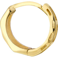 Olas d'Oro - 10K Yellow Gold Free Form Round Hoops with Textured Finish - 1.41 Grams Total Weight