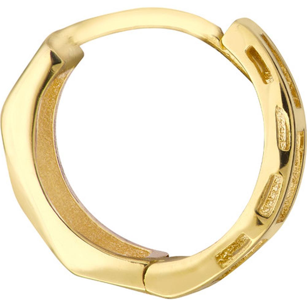 Olas d'Oro - 10K Yellow Gold Free Form Round Hoops with Textured Finish - 1.41 Grams Total Weight