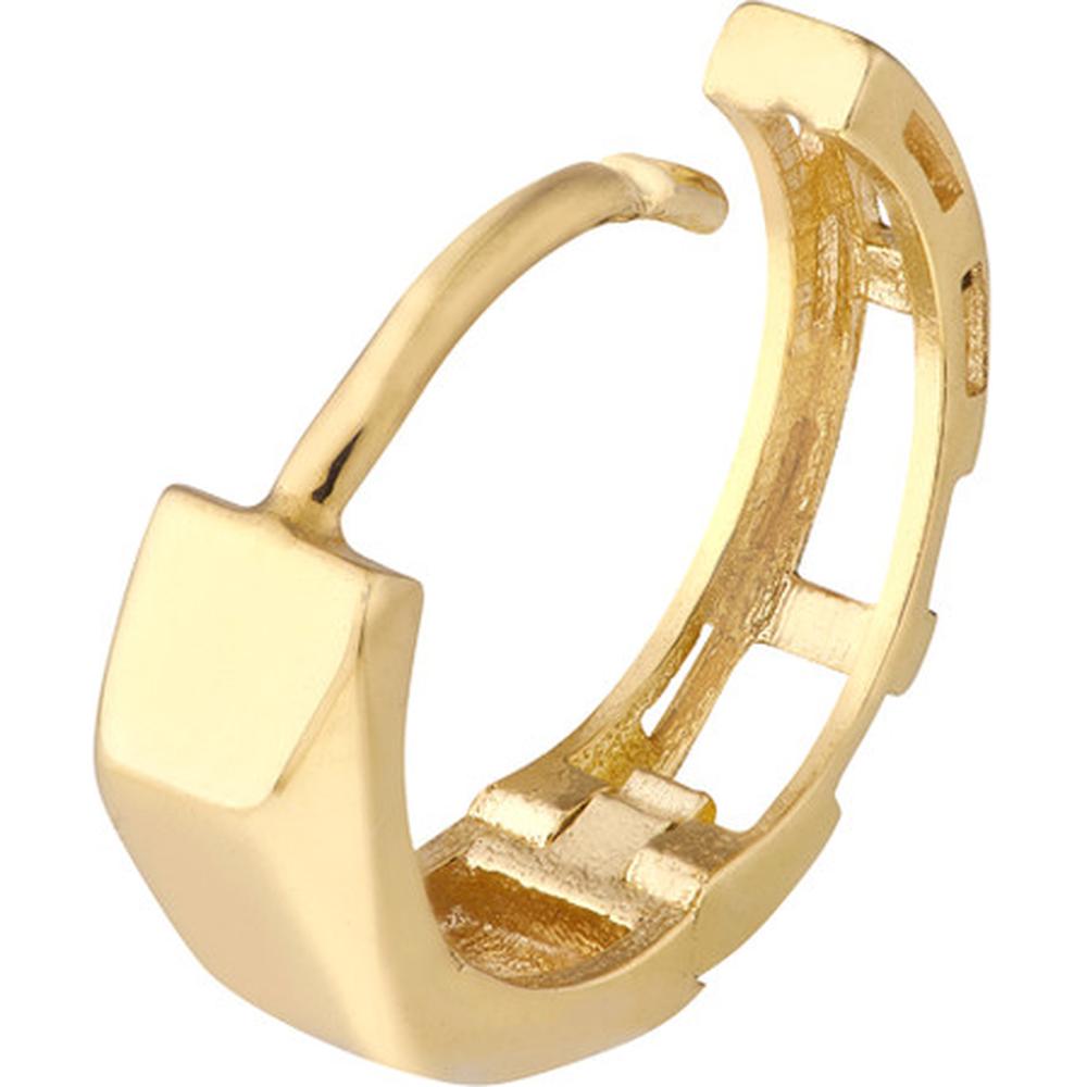 Olas d'Oro - 10K Yellow Gold Free Form Round Hoops with Textured Finish - 1.41 Grams Total Weight