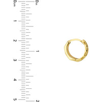Olas d'Oro - 10K Yellow Gold Free Form Round Hoops with Textured Finish - 1.41 Grams Total Weight