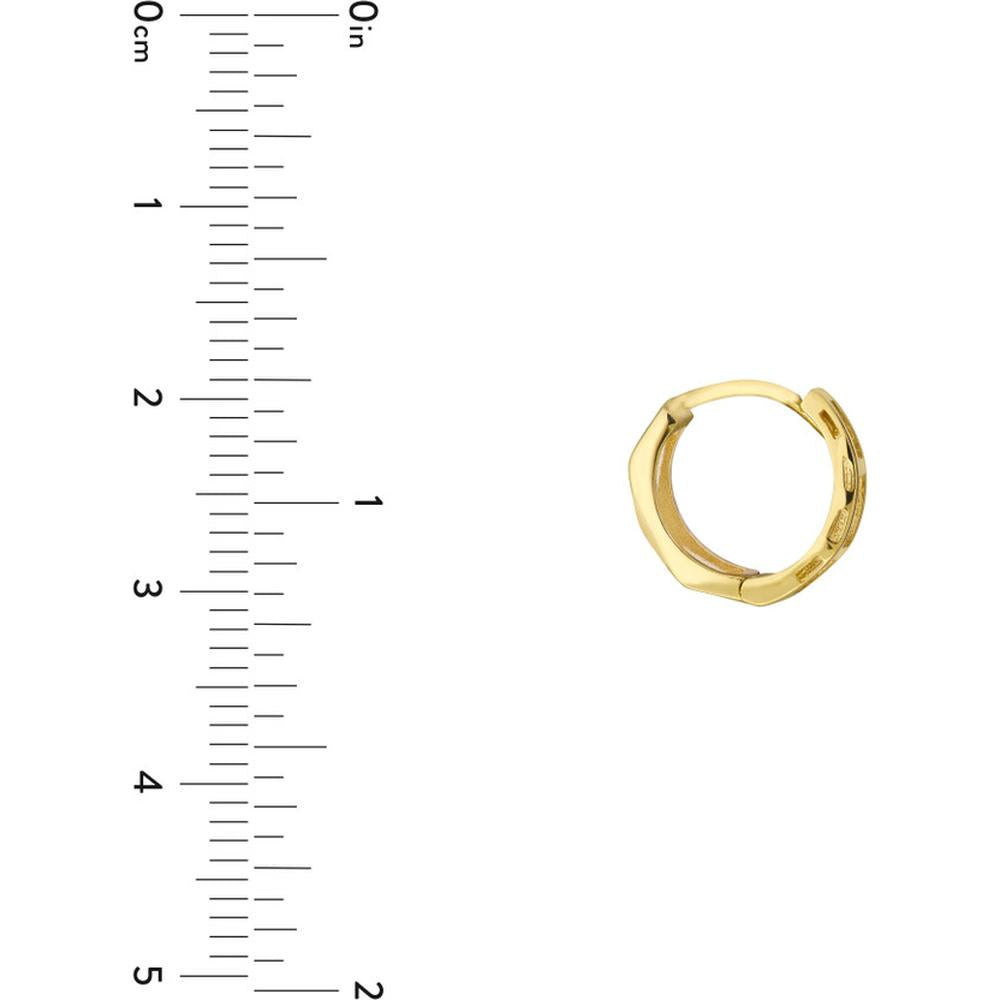 Olas d'Oro - 10K Yellow Gold Free Form Round Hoops with Textured Finish - 1.41 Grams Total Weight