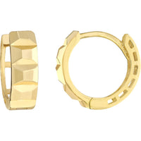 Olas d'Oro - 10K Yellow Gold Geometric Open Ladder Hoop Earrings - Lightweight Design, Hinge Closure