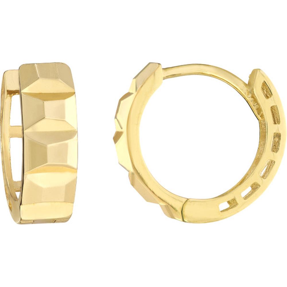 Olas d'Oro - 10K Yellow Gold Geometric Open Ladder Hoop Earrings - Lightweight Design, Hinge Closure