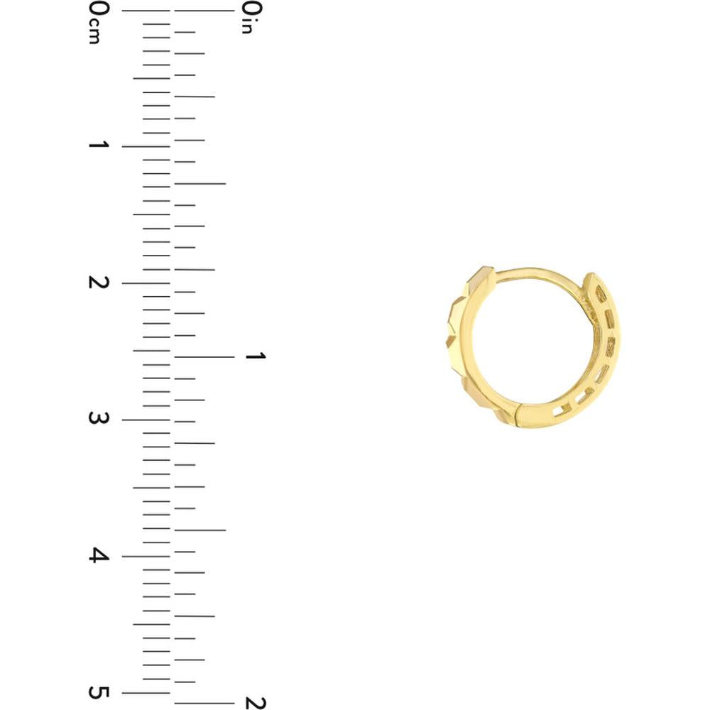 Olas d'Oro - 10K Yellow Gold Geometric Open Ladder Hoop Earrings - Lightweight Design, Hinge Closure