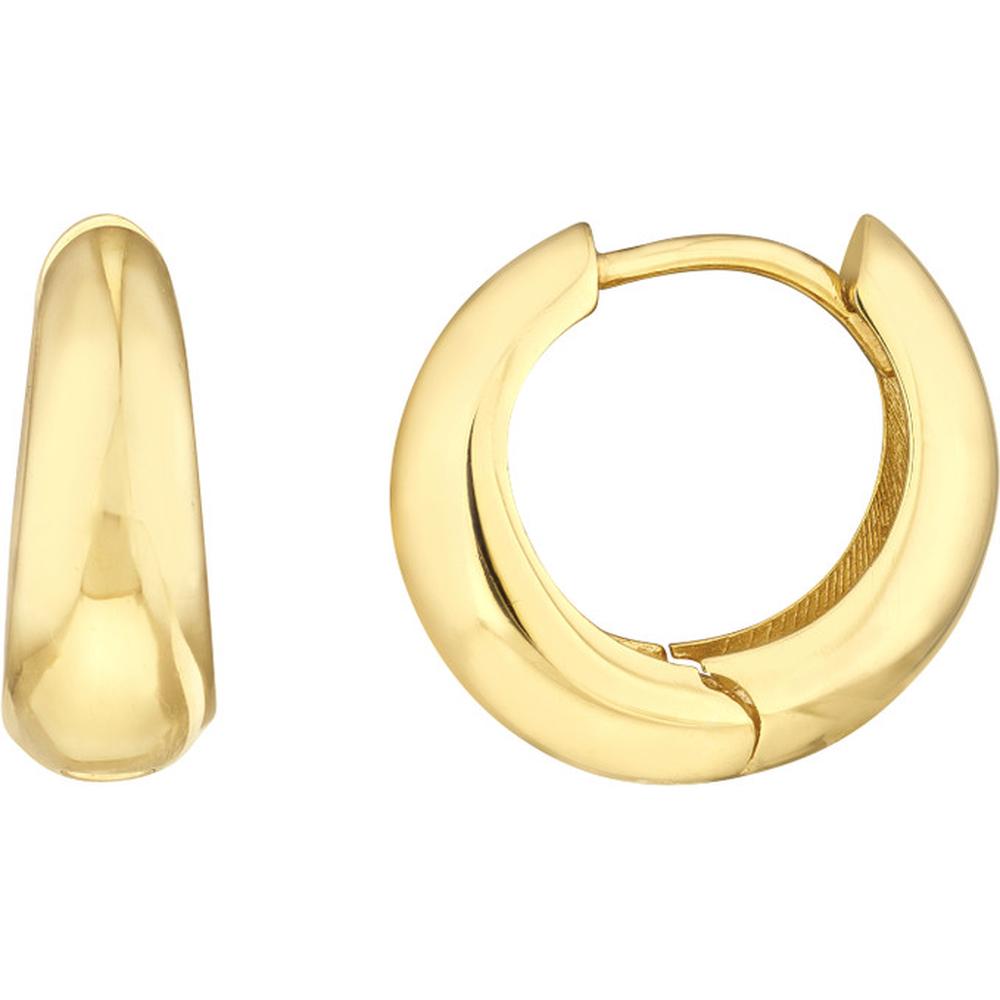 Olas d'Oro - 10K Yellow Gold Graduated Small Puff Hoop Earrings