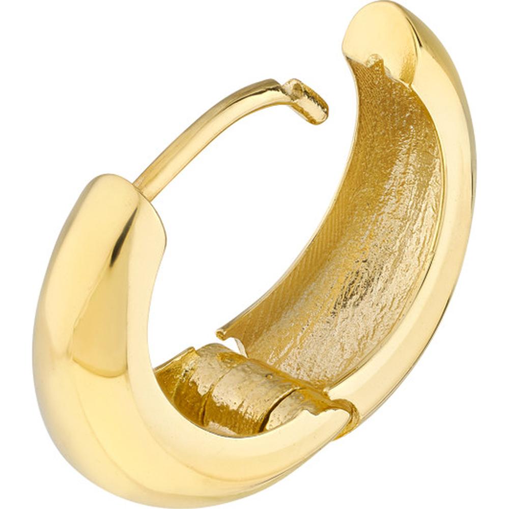 Olas d'Oro - 10K Yellow Gold Graduated Small Puff Hoop Earrings