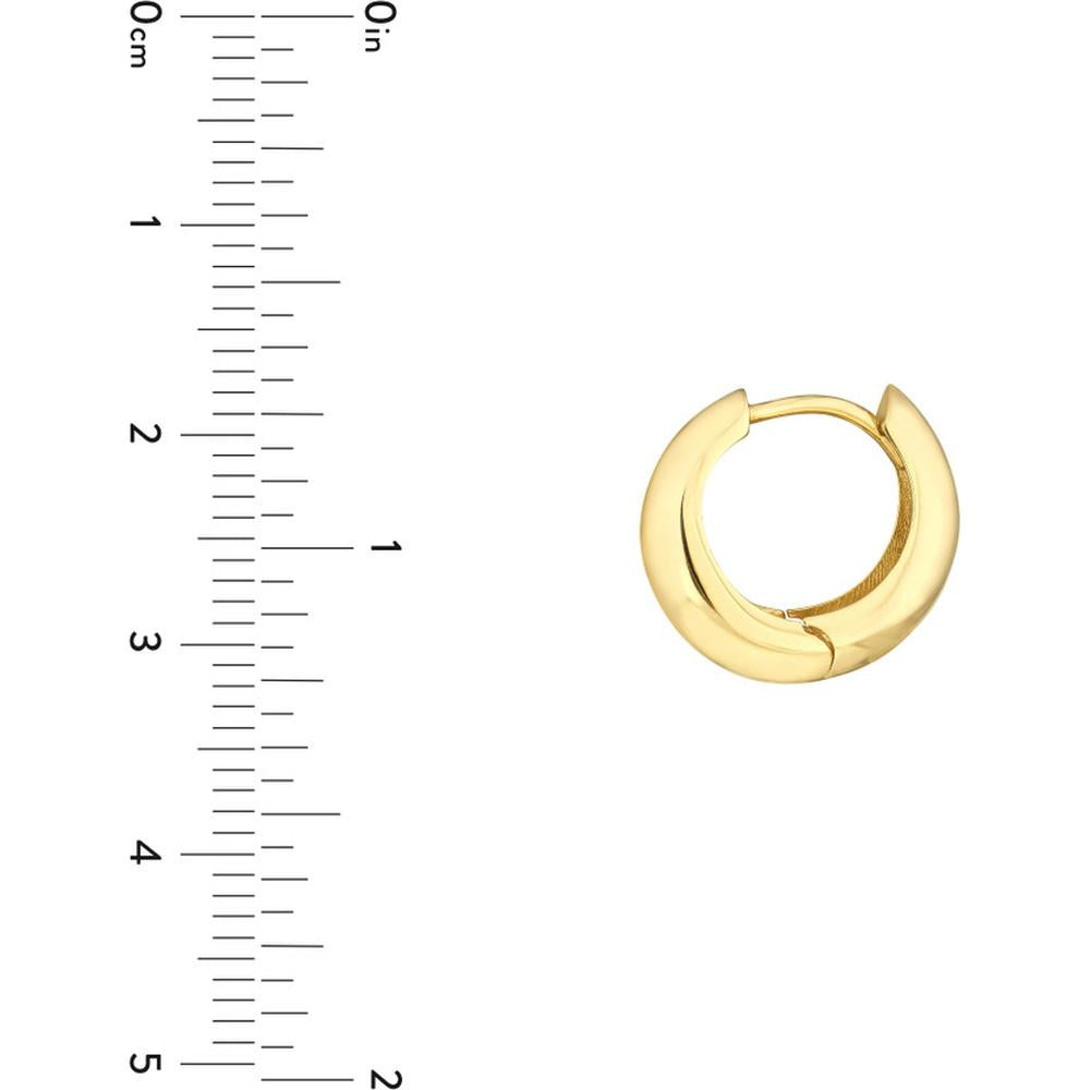 Olas d'Oro - 10K Yellow Gold Graduated Small Puff Hoop Earrings