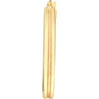 Olas d'Oro - 10K Yellow Gold Grooved Design Oval Hoop Earrings - 2.55g Total Weight