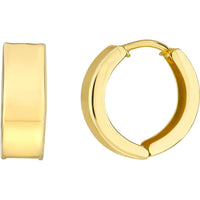 Olas d'Oro - 10K Yellow Gold High Polished Round Hoop Earrings - 1.58g Total Weight
