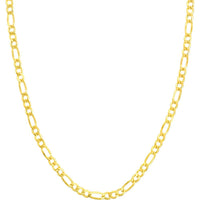 Olas d'Oro - 10K Yellow Gold Hollow Cuban Figaro Chain - 8'' Bracelet - 4.90mm Width, 3.44g Weight