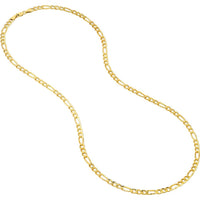 Olas d'Oro - 10K Yellow Gold Hollow Cuban Figaro Chain - 8'' Bracelet - 4.90mm Width, 3.44g Weight