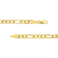 Olas d'Oro - 10K Yellow Gold Hollow Cuban Figaro Chain - 8'' Bracelet - 4.90mm Width, 3.44g Weight