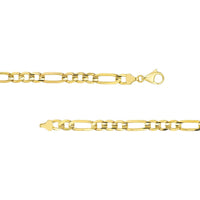 Olas d'Oro - 10K Yellow Gold Light Concave Figaro Chain Bracelet - 8.50" Length