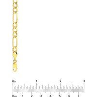 Olas d'Oro - 10K Yellow Gold Light Concave Figaro Chain Bracelet - 8" - 6.57g