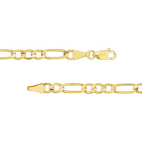 Olas d'Oro - 10K Yellow Gold Light Concave Figaro Chain Bracelet - 8 Inches, 4.3g