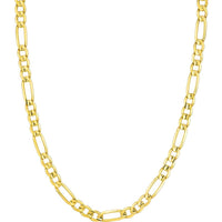 Olas d'Oro - 10K Yellow Gold Light Concave Figaro Chain Necklace - 22" Length