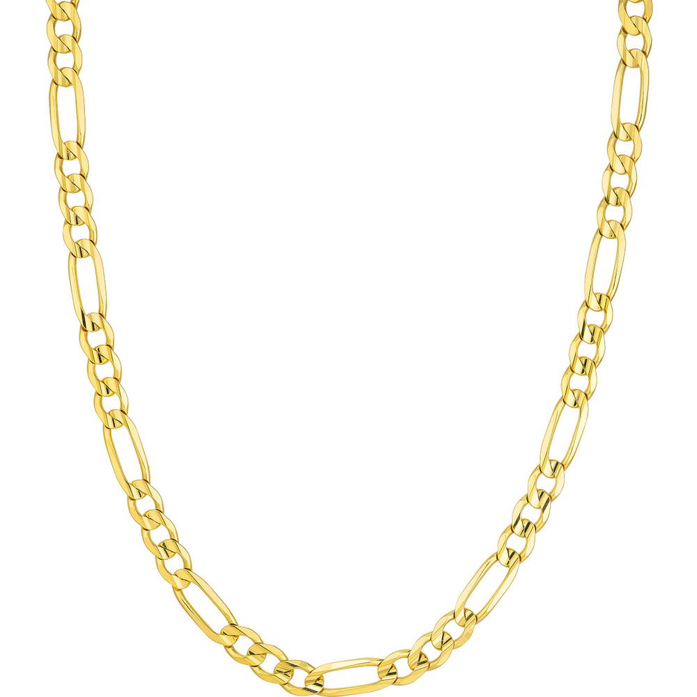 Olas d'Oro - 10K Yellow Gold Light Concave Figaro Chain Necklace - 22" Length
