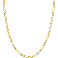 Olas d'Oro - 10K Yellow Gold Light Concave Figaro Chain Necklace with Lobster Clasp - 18'' Length