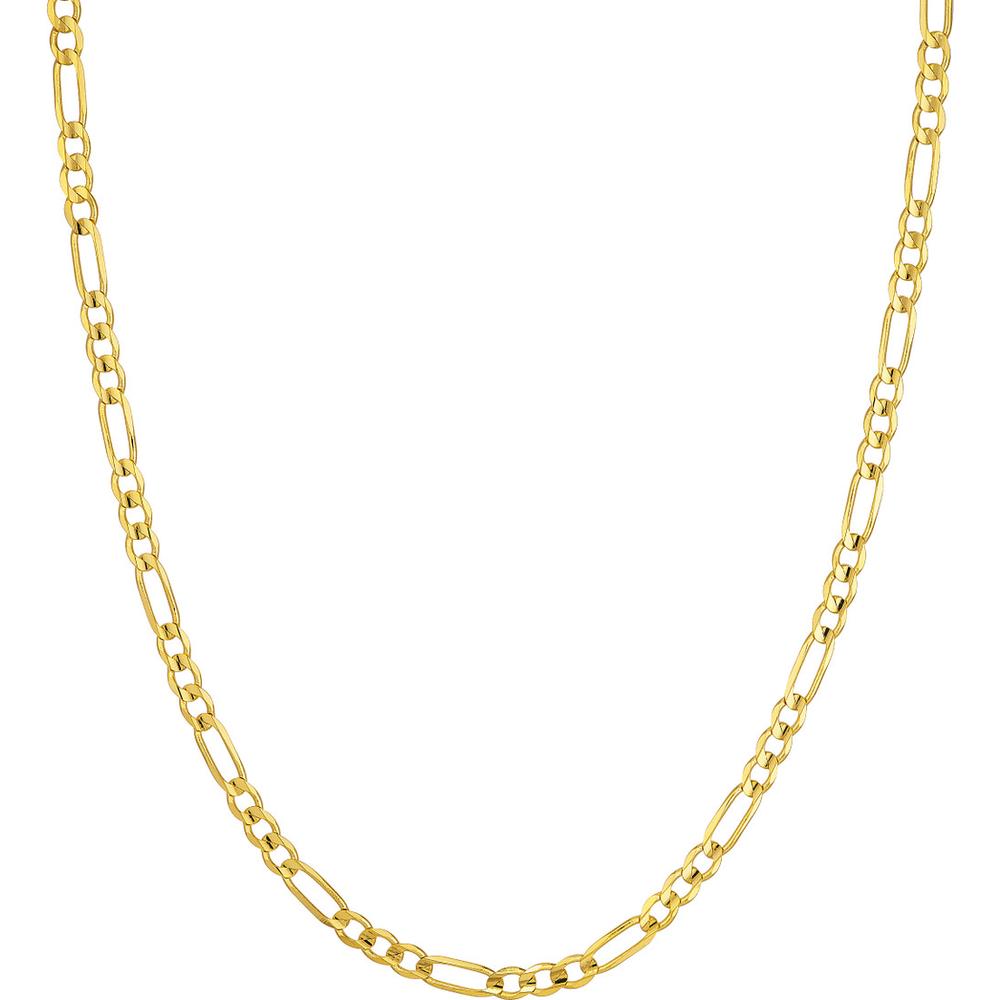 Olas d'Oro - 10K Yellow Gold Light Concave Figaro Chain Necklace with Lobster Clasp - 18'' Length