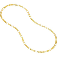 Olas d'Oro - 10K Yellow Gold Light Concave Figaro Chain Necklace with Lobster Clasp - 18'' Length