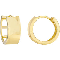 Olas d'Oro - 10K Yellow Gold Open Ladder Back Hoop Earrings  Unique Modern Design