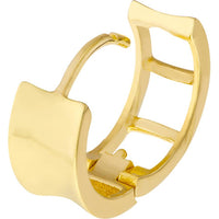 Olas d'Oro - 10K Yellow Gold Open Ladder Back Hoop Earrings  Unique Modern Design