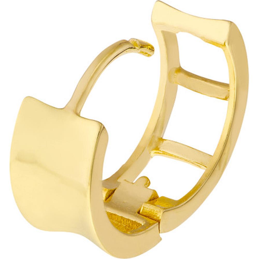 Olas d'Oro - 10K Yellow Gold Open Ladder Back Hoop Earrings  Unique Modern Design