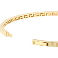 Olas d'Oro - 10K Yellow Gold Plain Square Tube Bangle with Greek Key Interior  8.19g Weight
