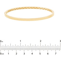Olas d'Oro - 10K Yellow Gold Plain Square Tube Bangle with Greek Key Interior  8.19g Weight