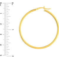 Olas d'Oro - 10K Yellow Gold Polished 40mm Hoop Earrings - 1.75 Grams